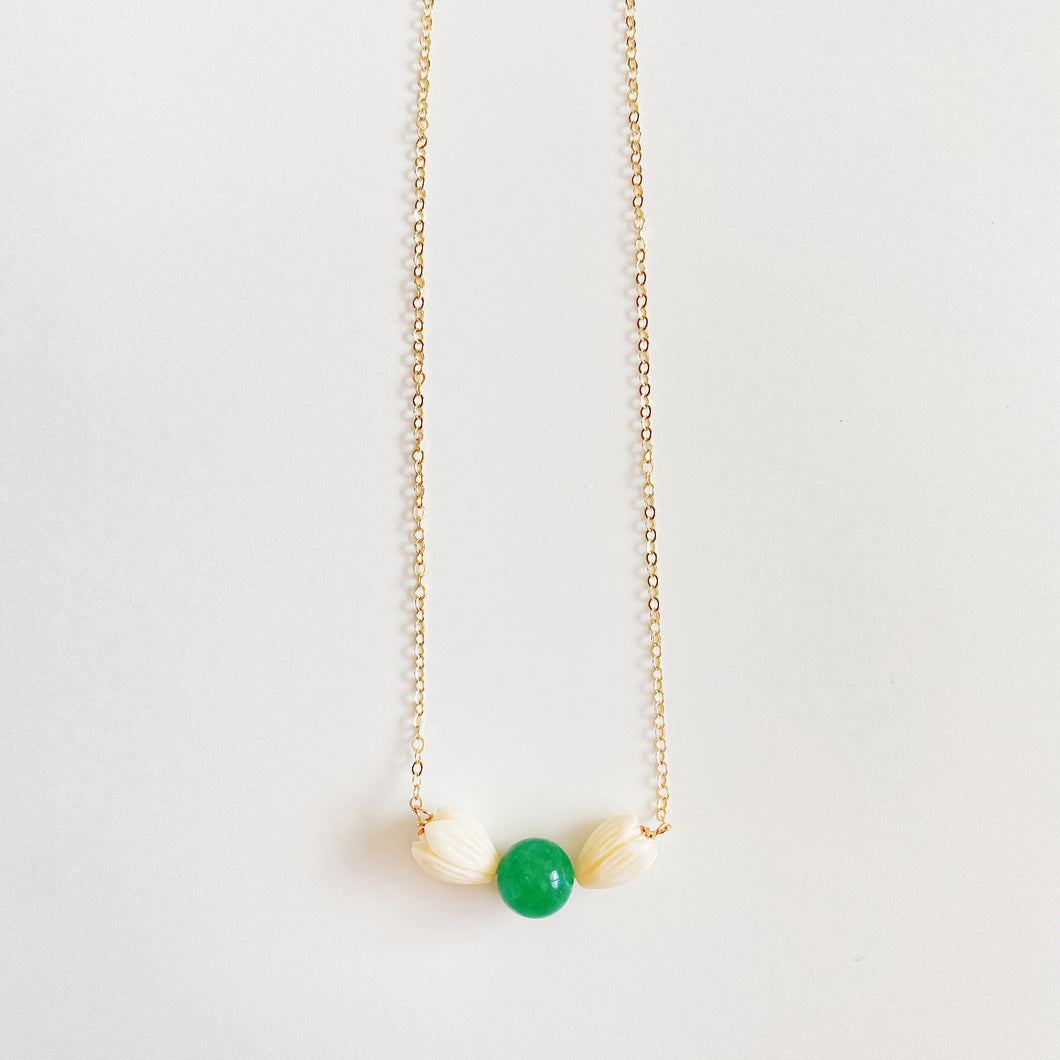 Pikake and Jade Necklace