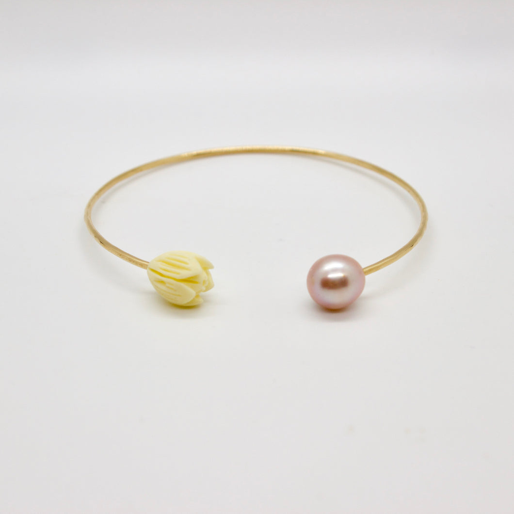 Edison Pearl and Pikake Cuff