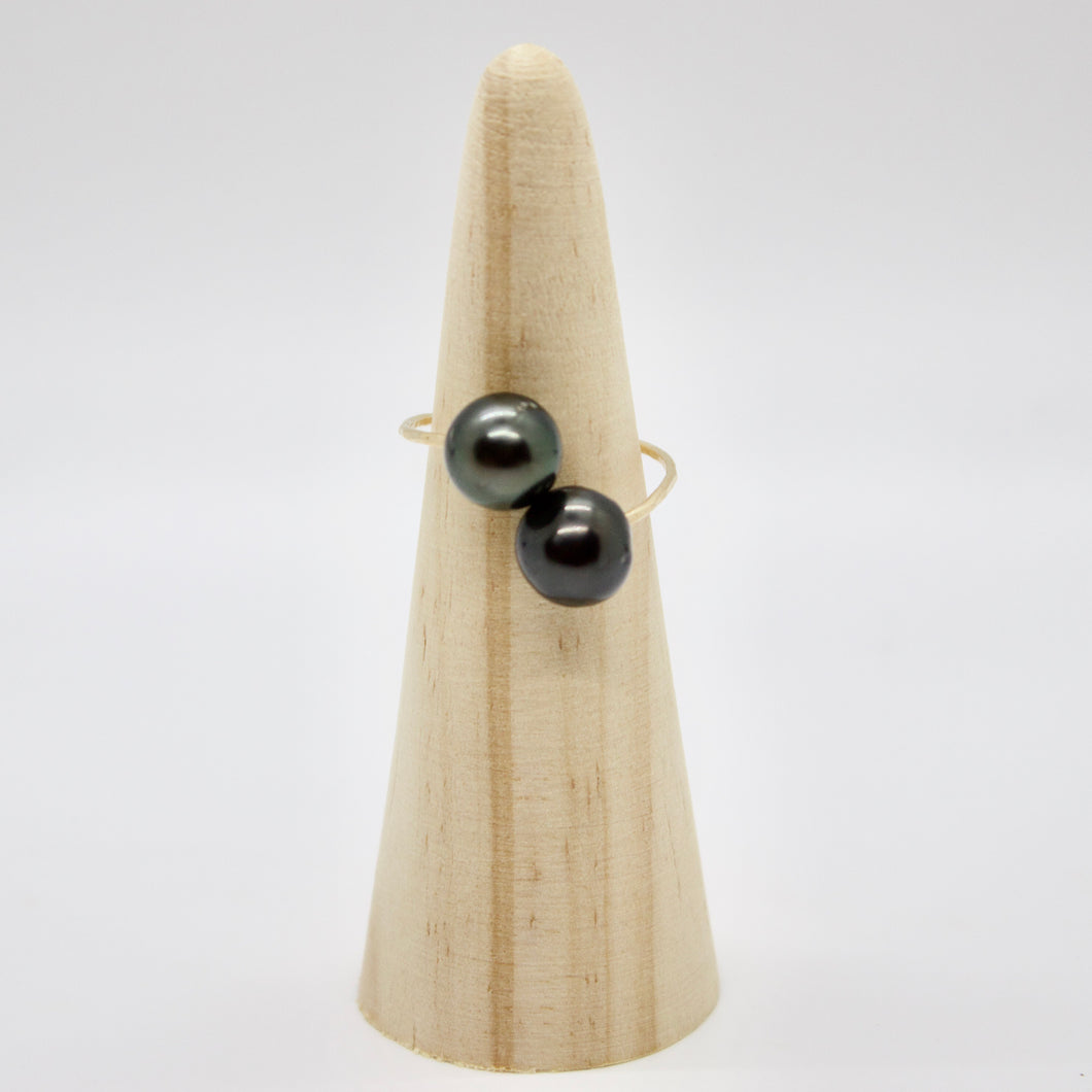 Double Tahitian Pearl Ring